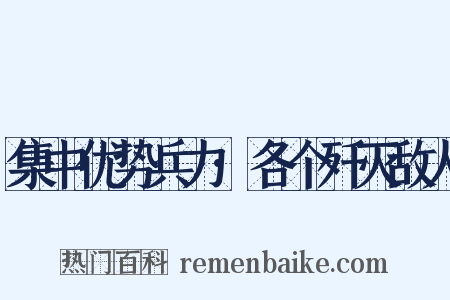 集中优势兵力·各个歼灭敌人是什么意思的图片